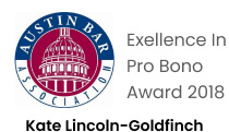 Austin BAR Excellence In Pro Bono Award 2018 Kate Lincoln Goldfinch